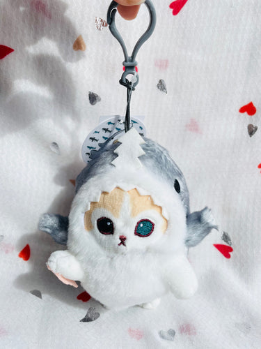 MofuSand Cream Cat Shark Costume Plush 13cm Mofusand